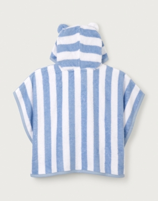 Organic Cotton Blue Stripe Towelling Hoodie (0–6yrs) 