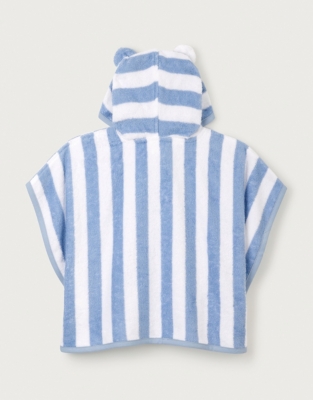 Organic Cotton Blue Stripe Towelling Hoodie 