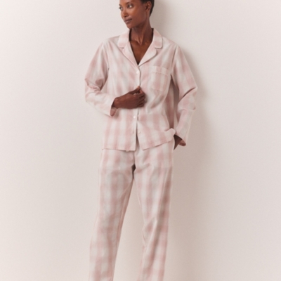 Brushed Cotton Woven Gingham Pajama Bottoms, Pajamas