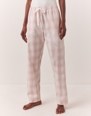 Cotton Pink Gingham Pajama Bottoms