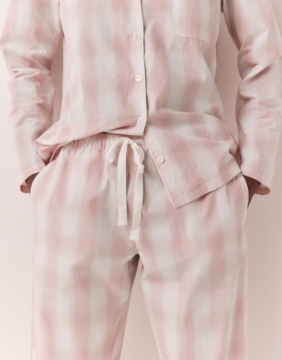 Organic Cotton Blurred Check Pyjama Bottoms, Pyjamas