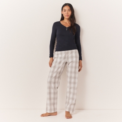 Organic Cotton Blurred Check Pyjama Bottoms