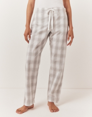 Checked Pyjamas Chequered Pyjama Bottoms 2pk Brushed Cotton