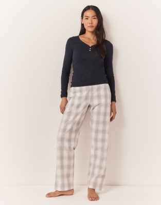 Organic Cotton Blurred Check Pyjama Bottoms