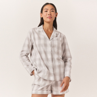 Organic Cotton Blurred Check Pyjama Shirt