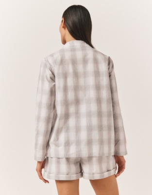 Organic Cotton Blurred Check Pyjama Shirt