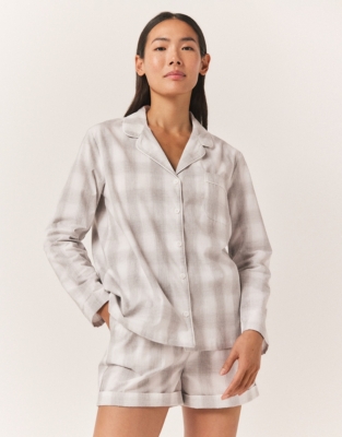 Organic Cotton Blurred Check Pyjama Shirt