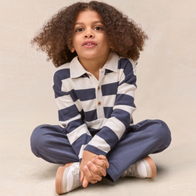 Organic Cotton Bold Stripe Rugby Shirt (0–4yrs)