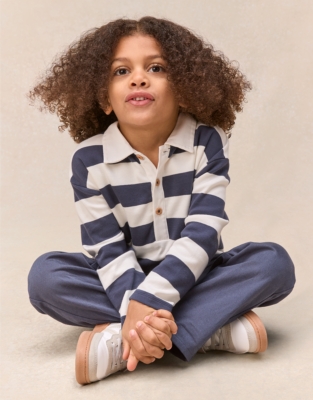 Organic Cotton Bold Stripe Rugby Shirt (0–4yrs)