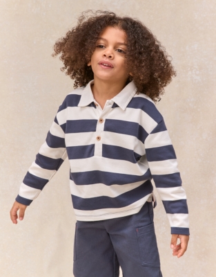 Organic Cotton Bold Stripe Rugby Shirt (0–4yrs)