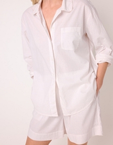 Organic Cotton Boxy Button Through Jacquard Shortie Pajama Set