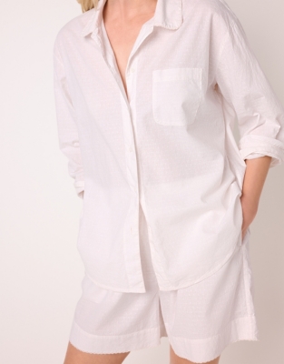 Organic Cotton Boxy Button Through Jacquard Shortie Pyjama Set