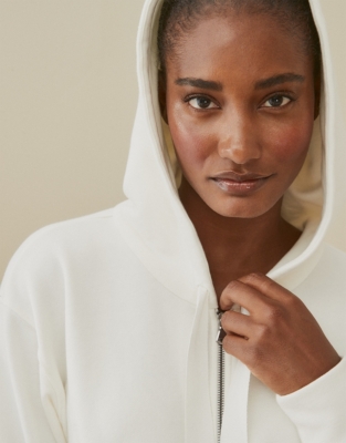 Organic Cotton Boxy Zip-Up Hoodie | Clothing Sale | The White Company UK