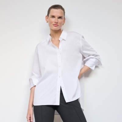 Organic Cotton Boyfriend Shirt With Silk Piping