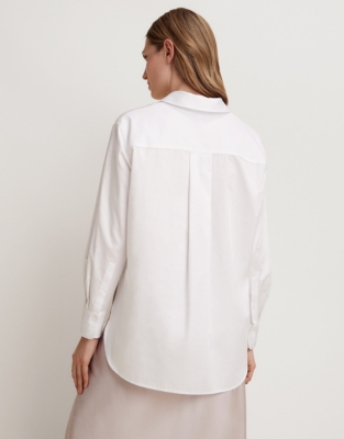 Organic Cotton Boyfriend Shirt With Silk Piping