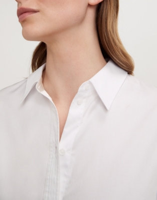 Organic Cotton Boyfriend Shirt With Silk Piping