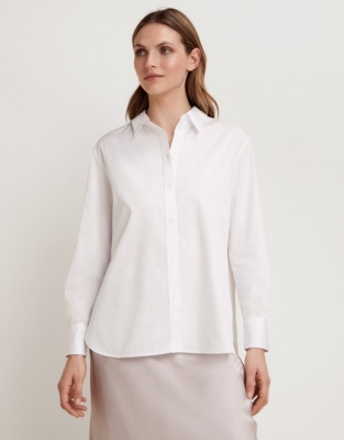 Organic Cotton Boyfriend Shirt With Silk Piping