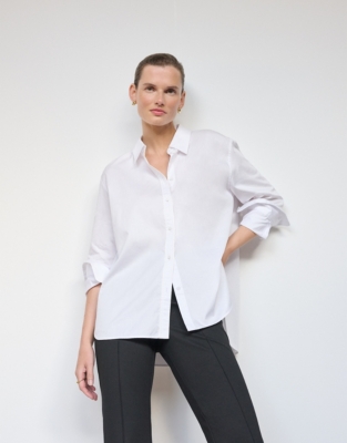 Organic Cotton Boyfriend Shirt With Silk Piping