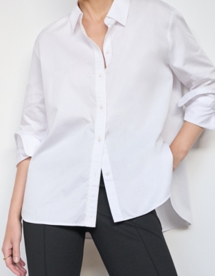 Organic Cotton Boyfriend Shirt With Silk Piping