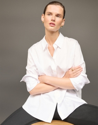 Organic Cotton Boyfriend Shirt With Silk Piping