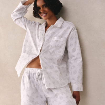 Organic Cotton Branch Print Relaxed Pajama Set
