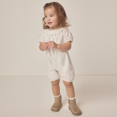 Organic Cotton Broderie Frill Detail Shortie (0–24mths)