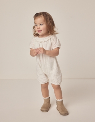 Organic Cotton Broderie Frill Detail Shortie (0–24mths)