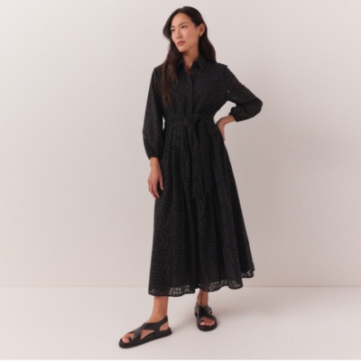 Organic Cotton Broderie Shirt Dress