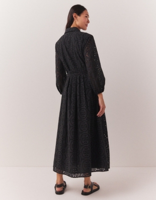 Organic Cotton Broderie Shirt Dress