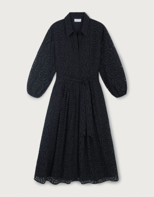 Organic Cotton Broderie Shirt Dress