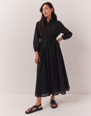 Organic Cotton Broderie Shirt Dress | Dresses & Jumpsuits | The White ...