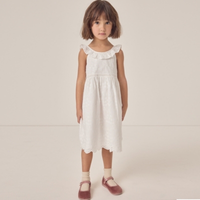Organic Cotton Broderie Swing Dress (18mths–6yrs)