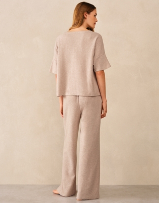 Organic Cotton Brushed Waffle V-Neck Pyjama Set