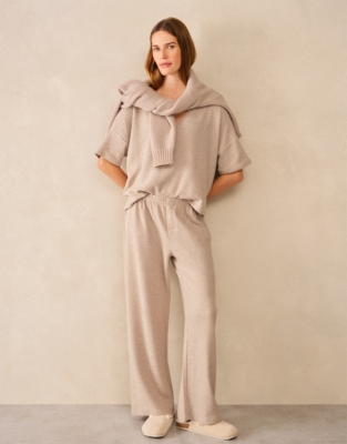 Organic Cotton Brushed Waffle V-Neck Pyjama Set