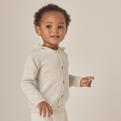 Organic Cotton Bunny Hooded Cardigan (0–24mths)