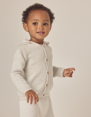 Organic Cotton Bunny Hooded Cardigan (0–24mths)