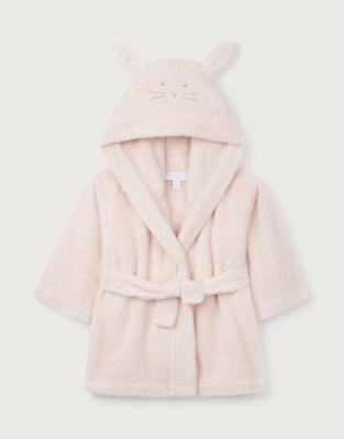 Organic Cotton Bunny Hooded Robe (0–12mths)