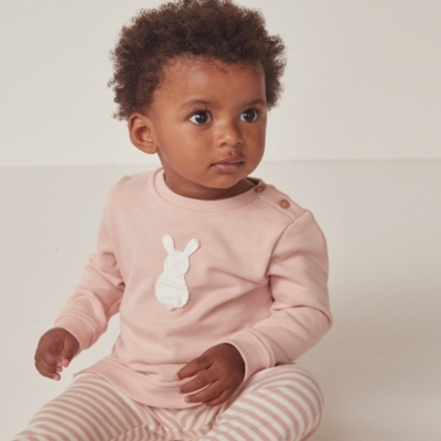 Organic Cotton Bunny Sweatshirt & Leggings Set (0–18mths)