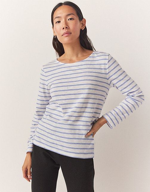 Organic Cotton Button Back Top | Clothing Sale | The White Company UK