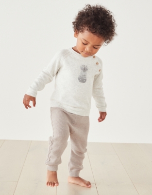 Organic Cotton Cable Knitted Leggings (0–24mths)