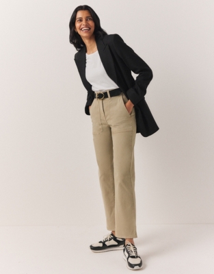 Straight leg sales casual trousers