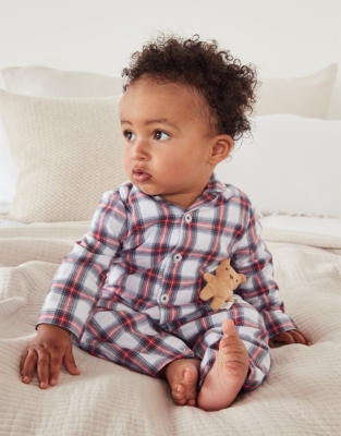 Baby best sale tartan sleepsuit