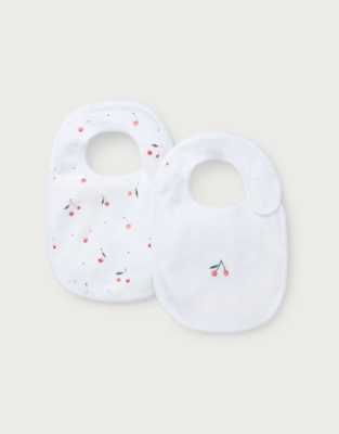 Organic Cotton Cherry Bibs — Set of 2