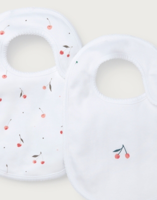 Organic Cotton Cherry Bibs — Set of 2