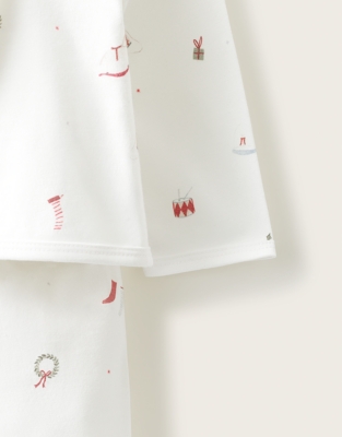 Organic-Cotton Christmas Icons Wrap Pyjamas (0–2yrs)