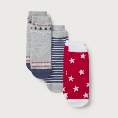 Organic Cotton Christmas Tree & Star Socks – Set of 3 (0–6yrs)