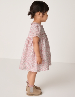 Organic Cotton Clementine Floral Hand Smocked Dress (0–4yrs)