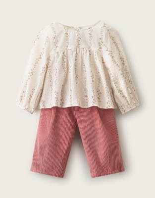 Organic Cotton Clementine Floral Top & Trousers Set (0–4yrs)