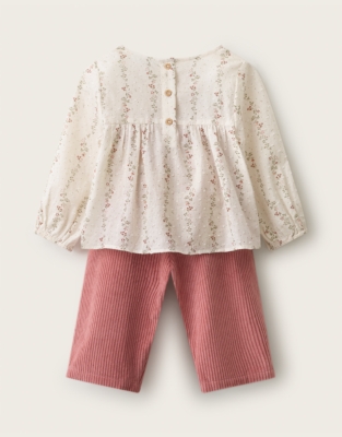 Organic Cotton Clementine Floral Top & Trousers Set (0–4yrs)