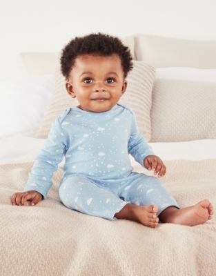 Organic Cotton Cloud Print Sleepsuit (0–24mths)